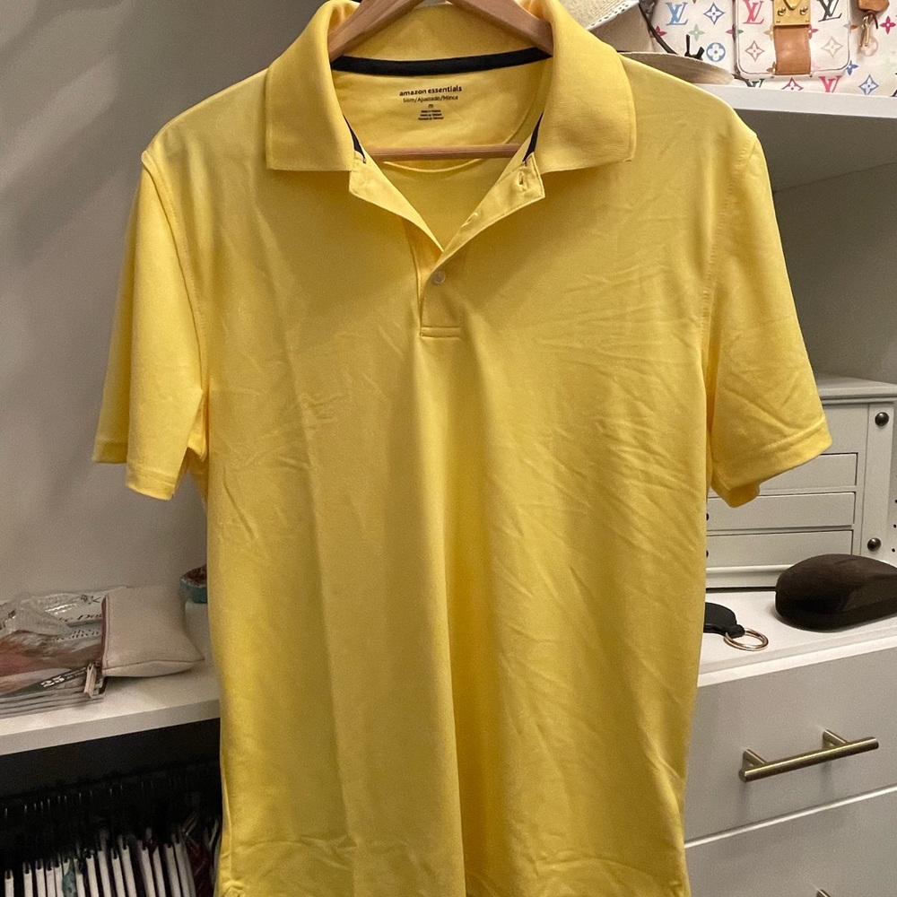 Amazon Essentials Yellow Med Men's Polo Shirt